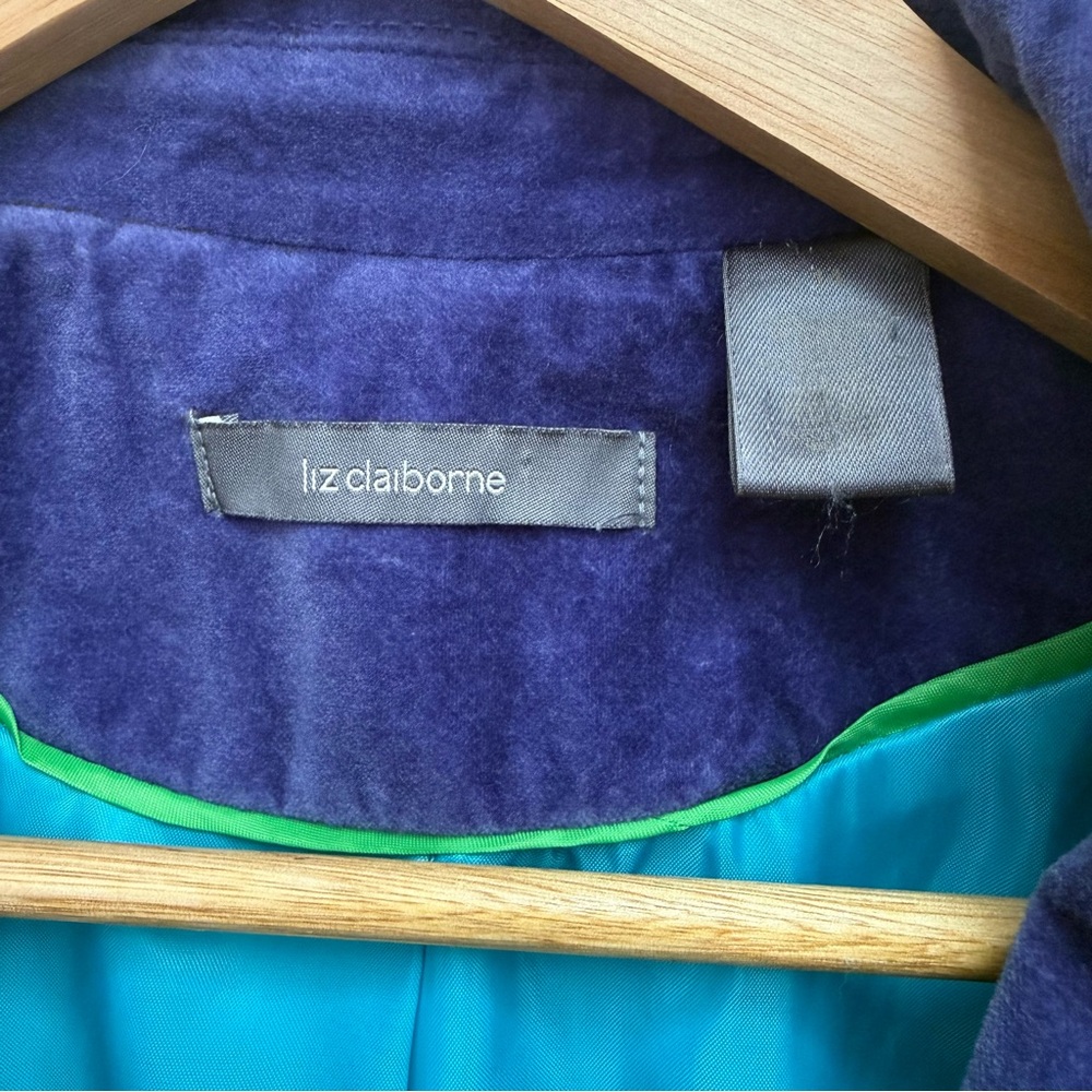 Liz Claiborne Purple Velvet Blazer Women’s Size 14 - Picture 8 of 11
